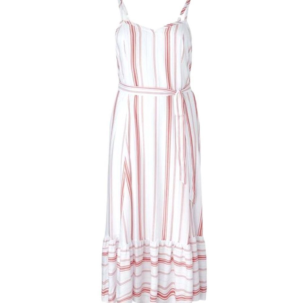 Torrid Women's Red And White Stripe Shirred Hem Belted Maxi Dress Size 3XL NWT